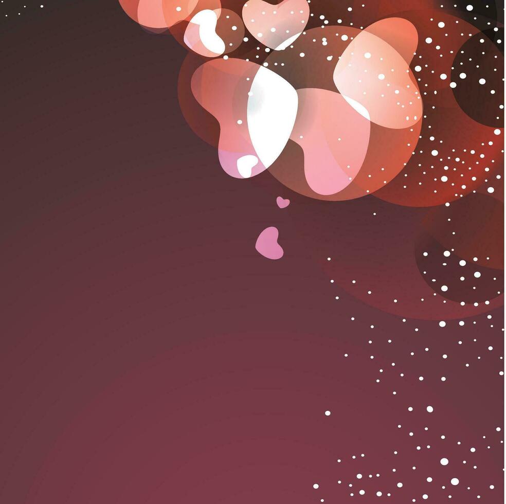 Hearts, circle and dotd decorated background. vector