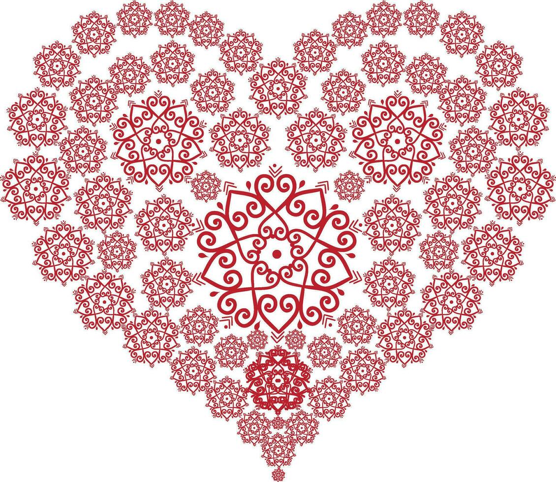 Heart shaped floral element decorated. vector