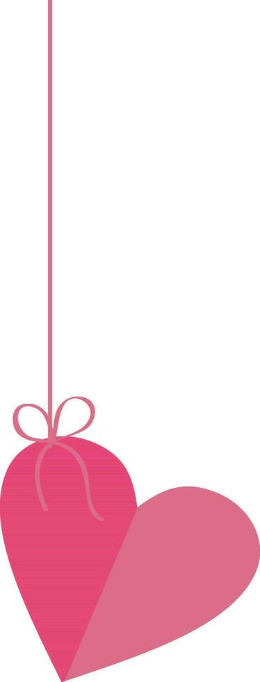Stylish greeting card for hanging heart. vector