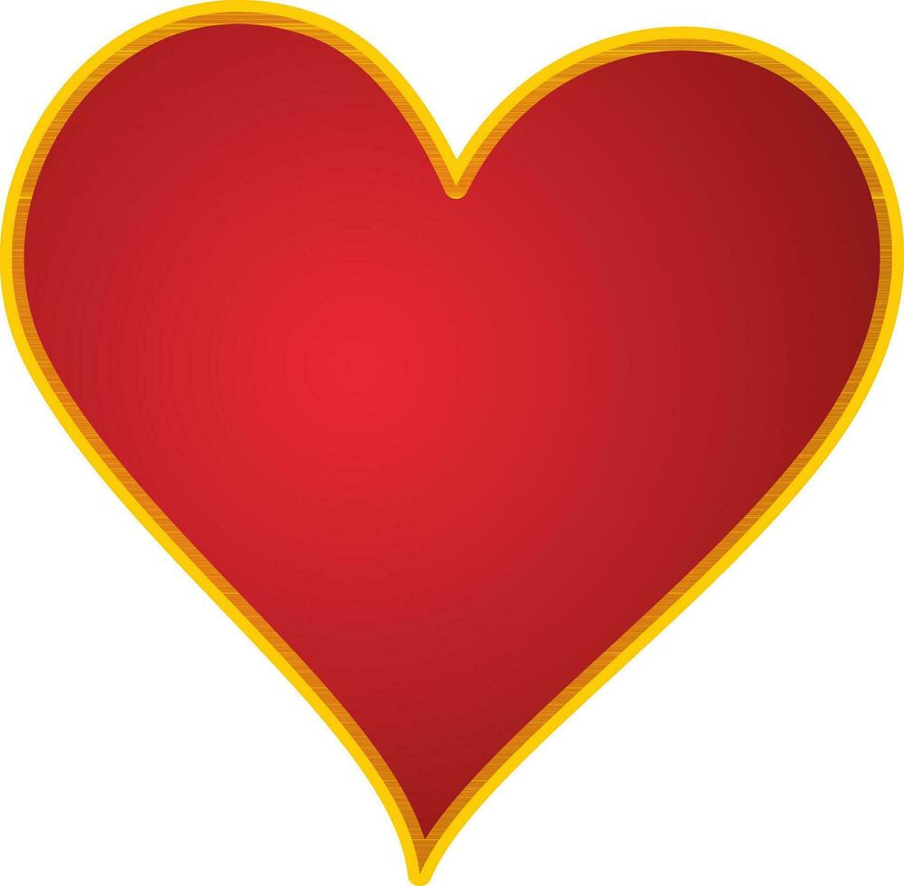 Glossy red and yellow heart. vector