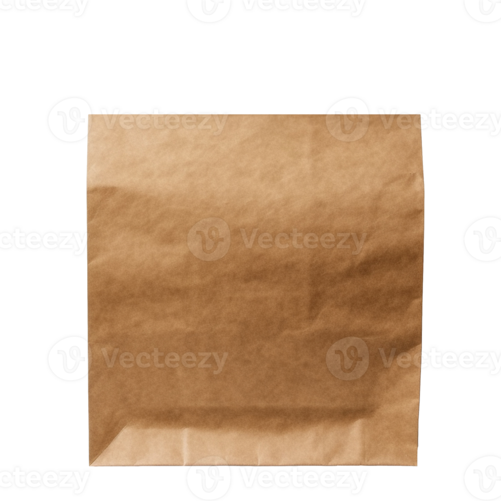 Brown paper bag isolated on transparent background, created with png