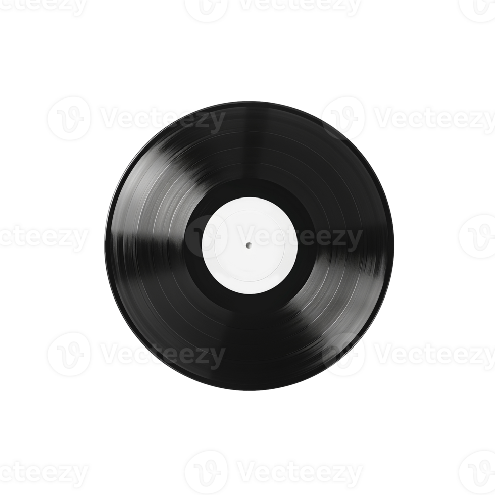 Blank vinyl LP music isolated on transparent background, created with png