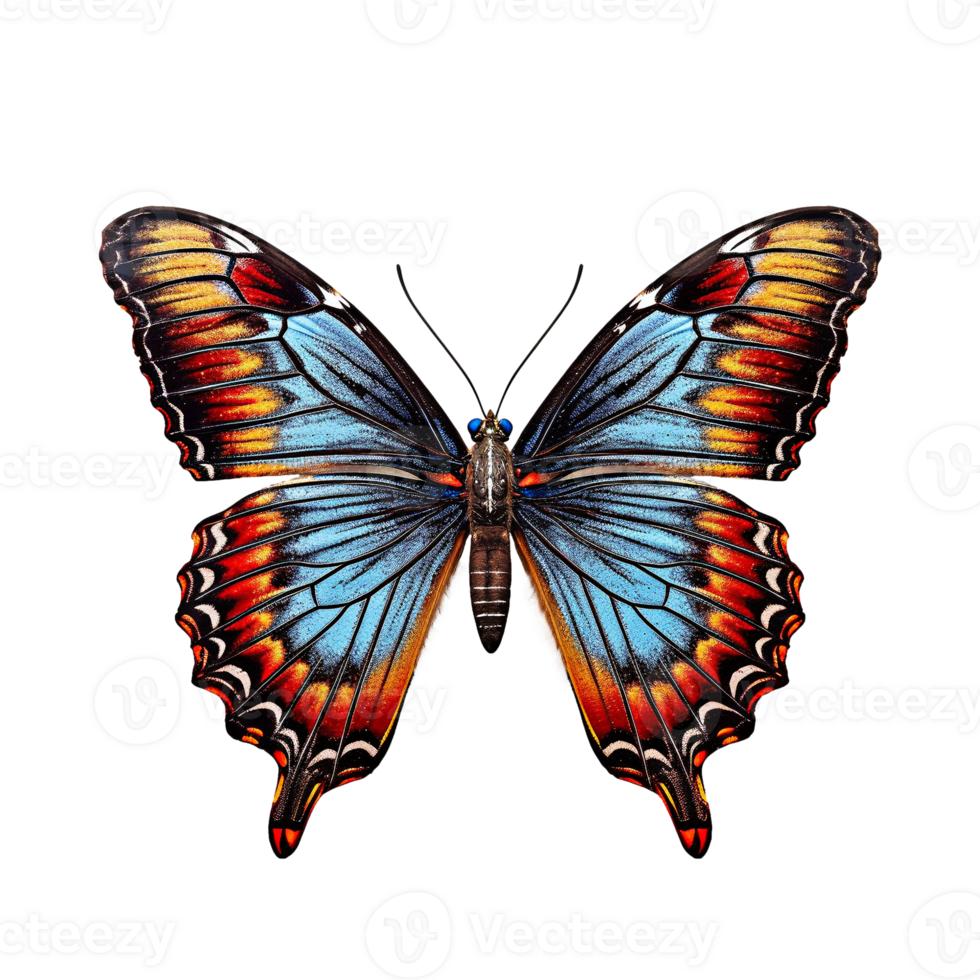 Flat lay view of the butterfly on transparent background, created with png