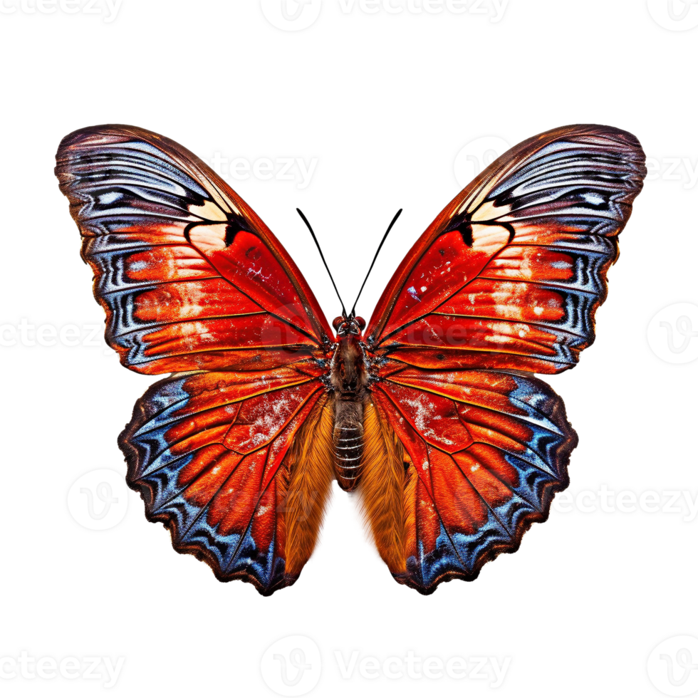 Flat lay view of the butterfly on transparent background, created with png
