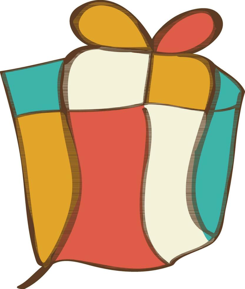 Colorful cartoon gift box icon. vector