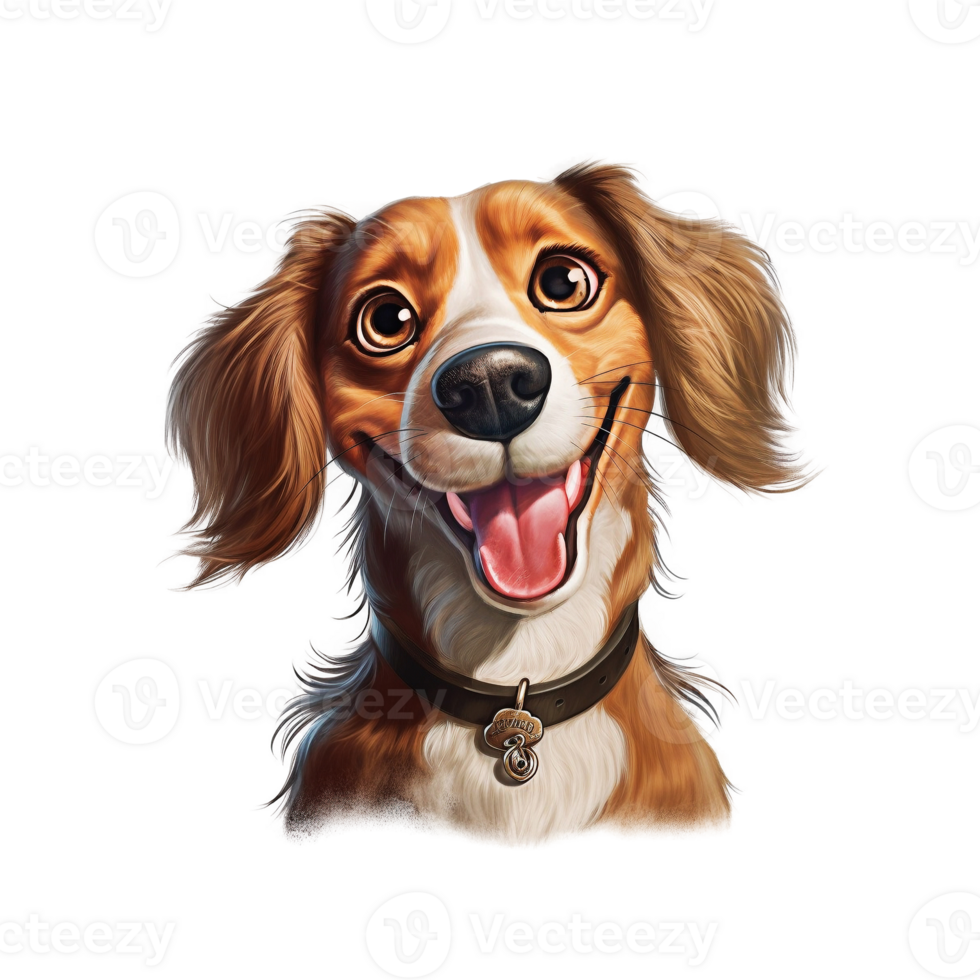 Happy dog portrait isolated on transparent background, created with png