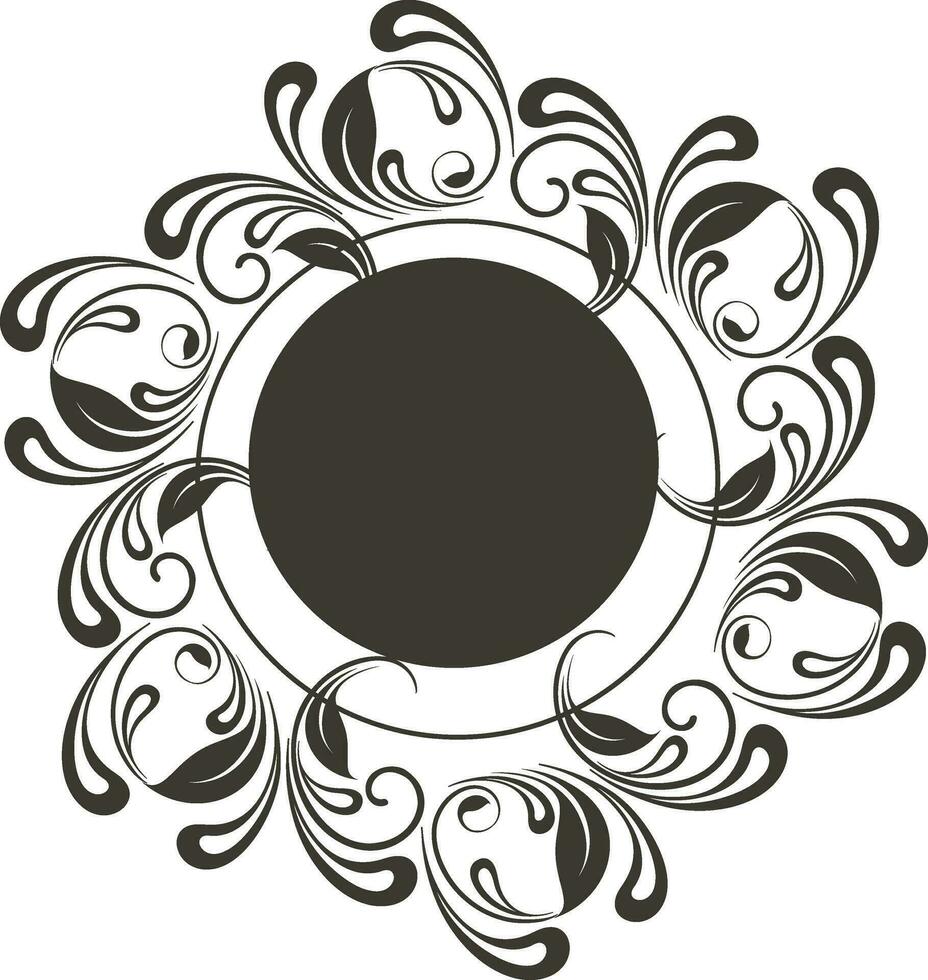 circulo marco decorado con floral diseño. vector