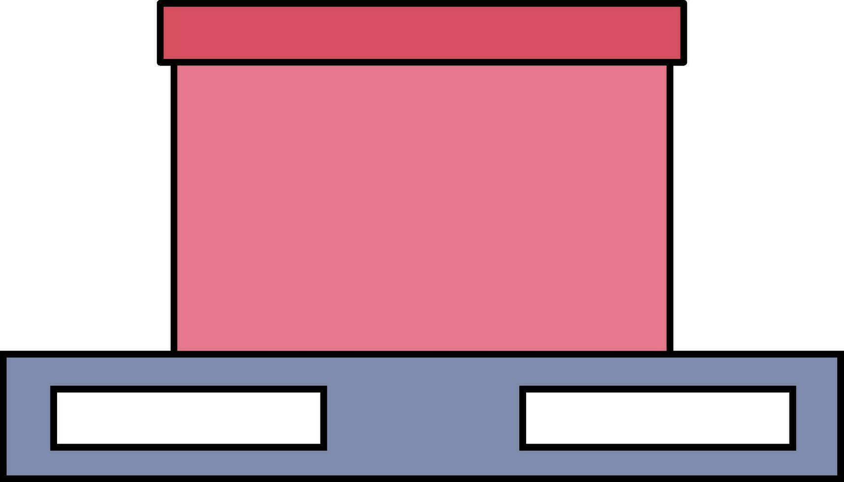 Cardboard  box in pink and purple color. vector