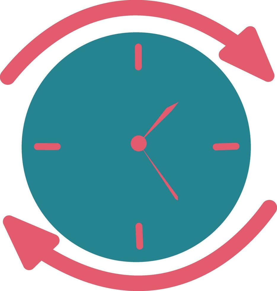 símbolo de reloj con circular flecha para trabajo buscar. vector