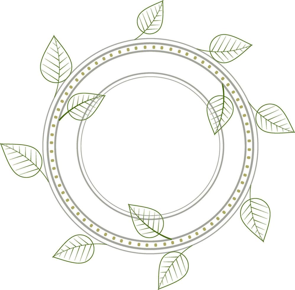 Frame design decorated with leaves. vector