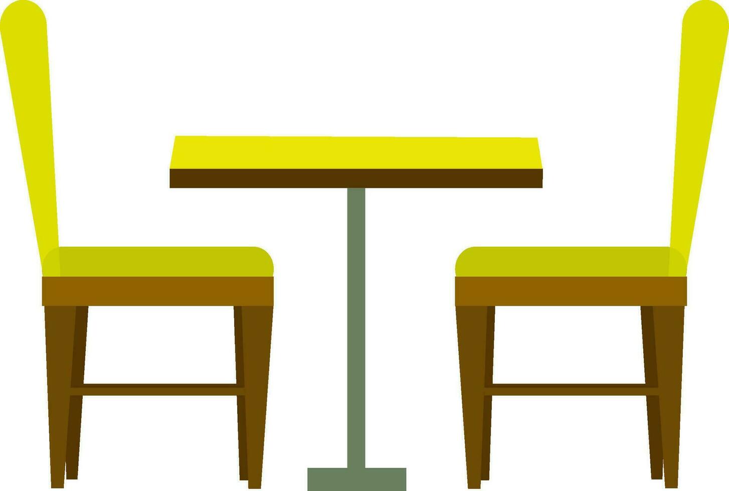 Illustration of table with chairs. vector