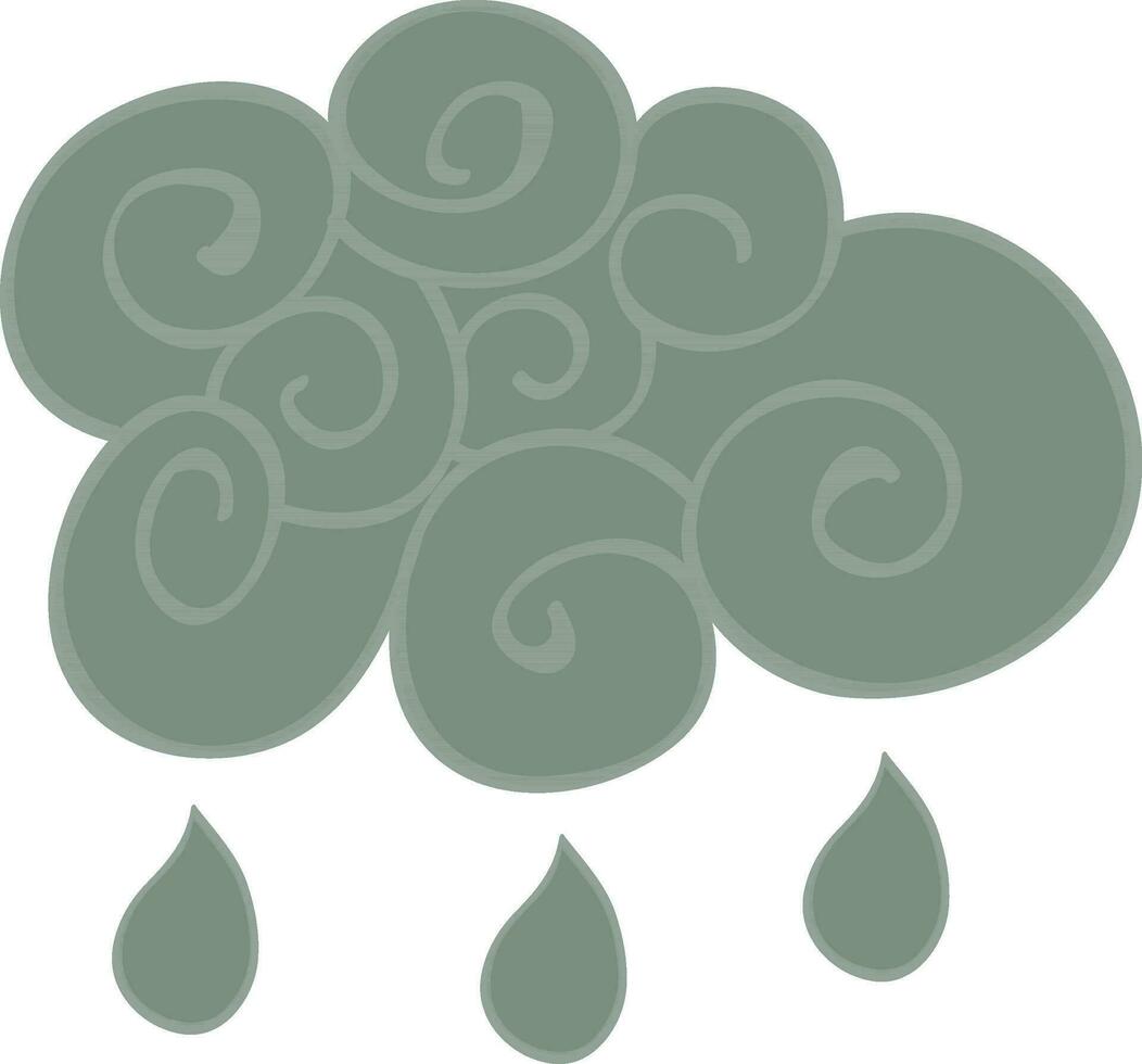 Illustration of cloud with rain drops. vector