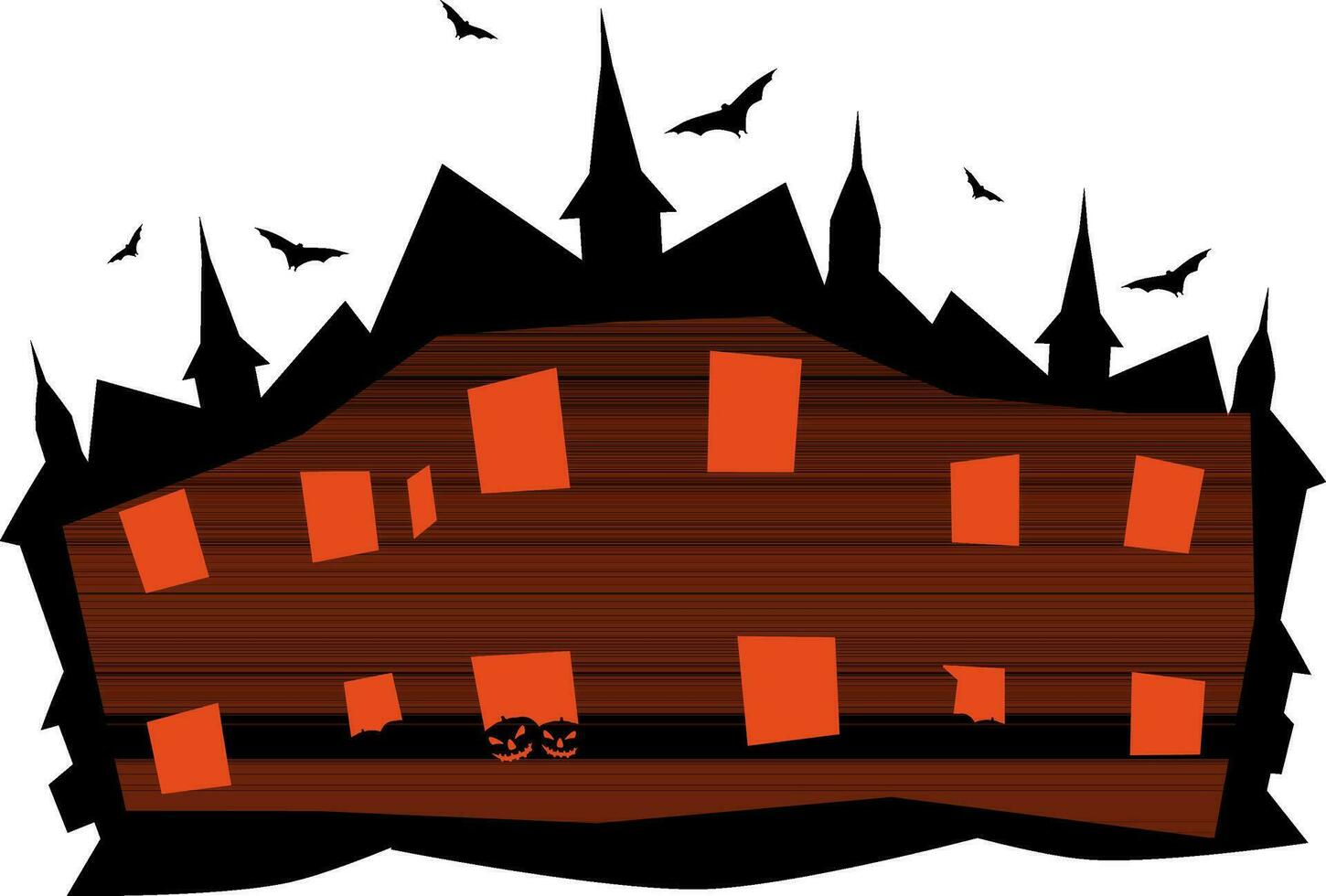 Halloween haunted house with bats. vector