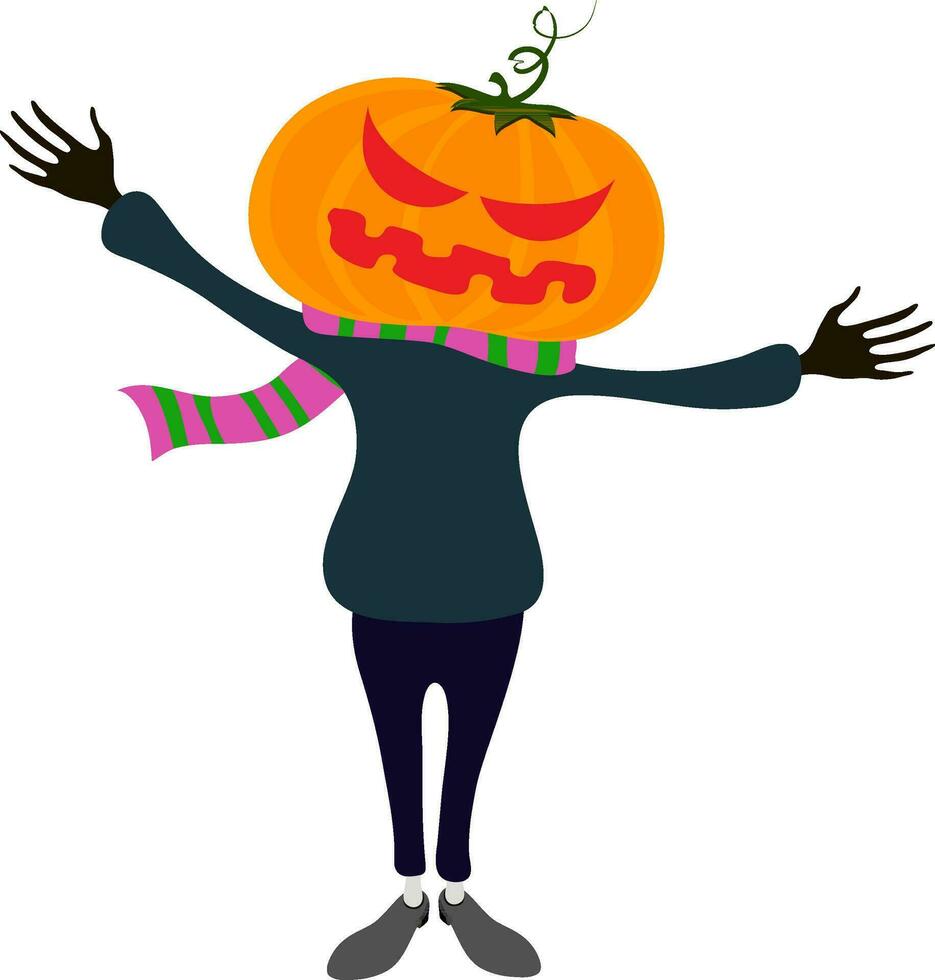 Illustration of scarecrow for Halloween. vector