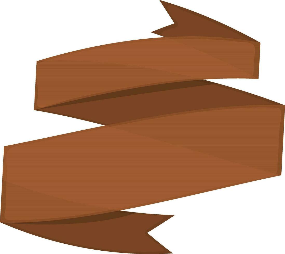 Brown ribbon banner design. vector