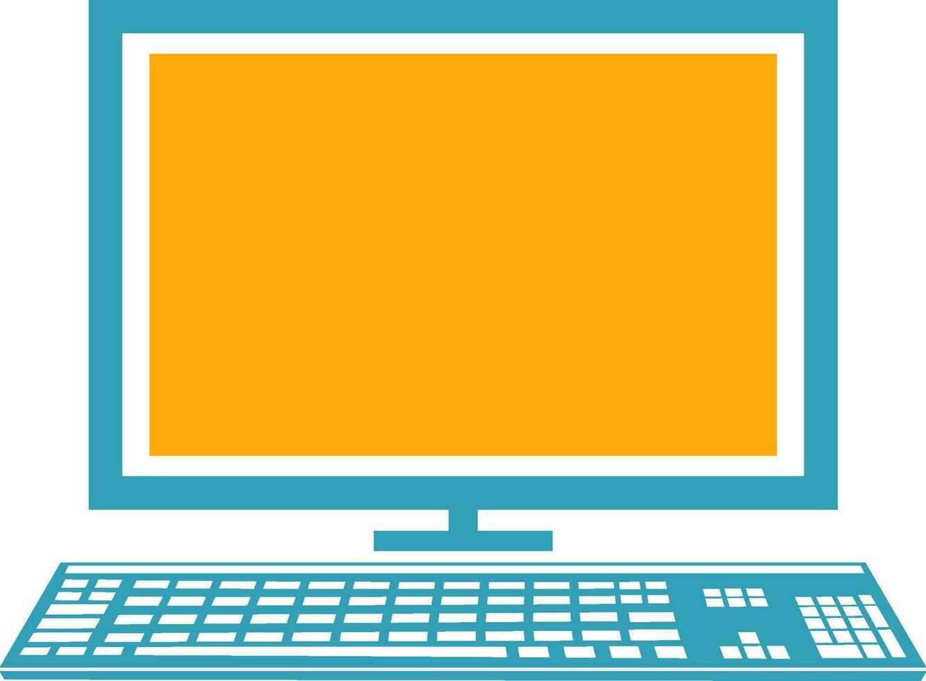 Illustration of computer with keyboard. vector