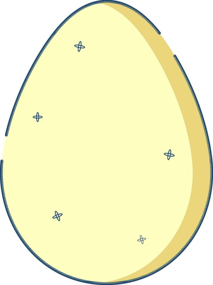 Yellow and blue star decorated easter egg. vector