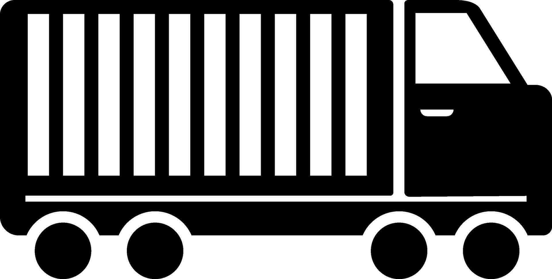 Flat illustration of a Black Truck Sign or Symbol. vector