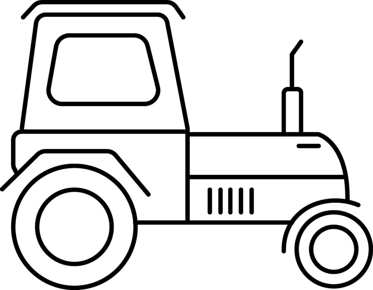 Line art illustration of a Tractor. vector