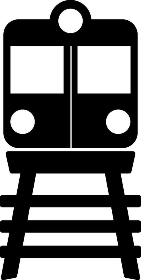 Flat black sign or symbol of a Train. vector
