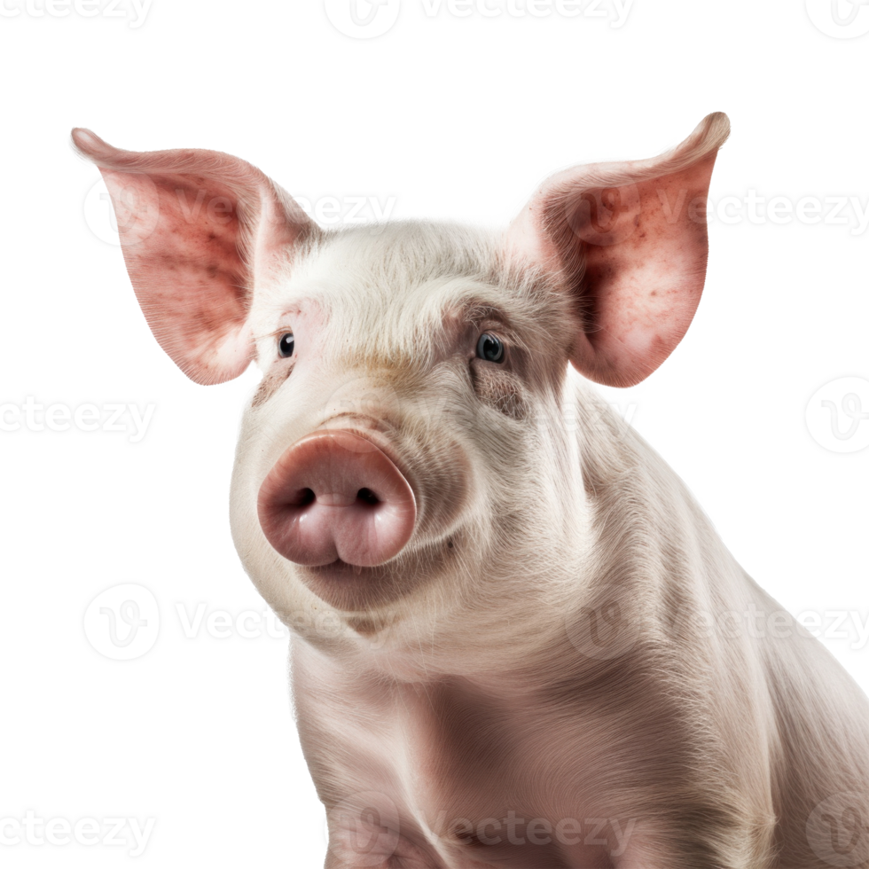 Cute pig portrait isolated. Illustration png