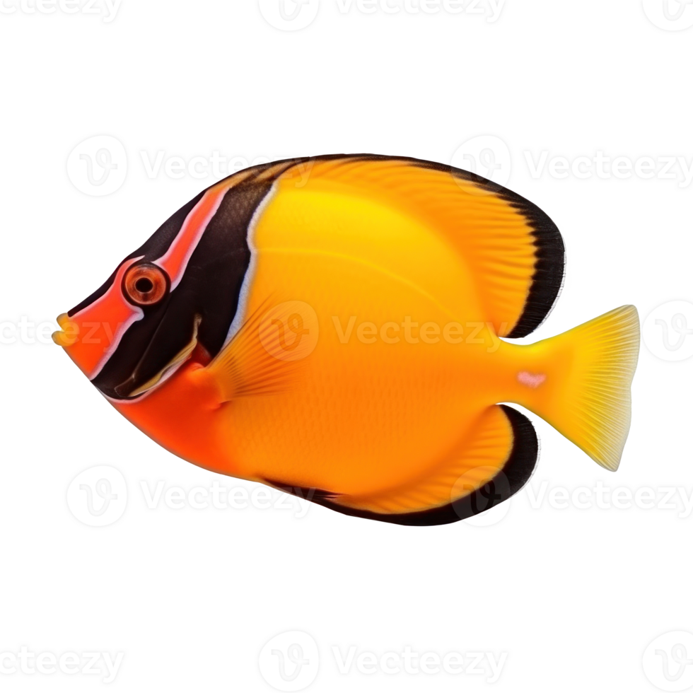 Red sea clown tang fish isolated on white. Illustration png