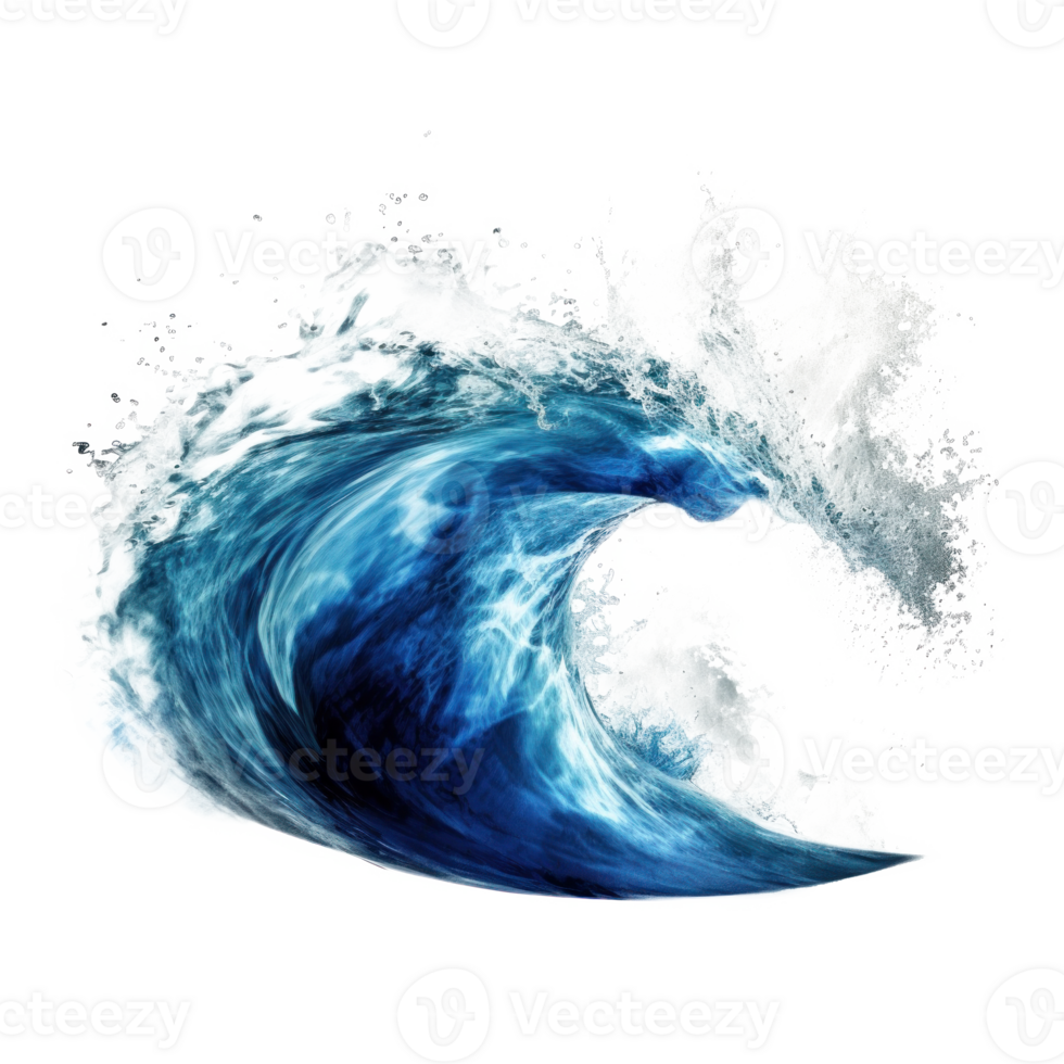 oceano onda isolato. illustrazione ai generativo png