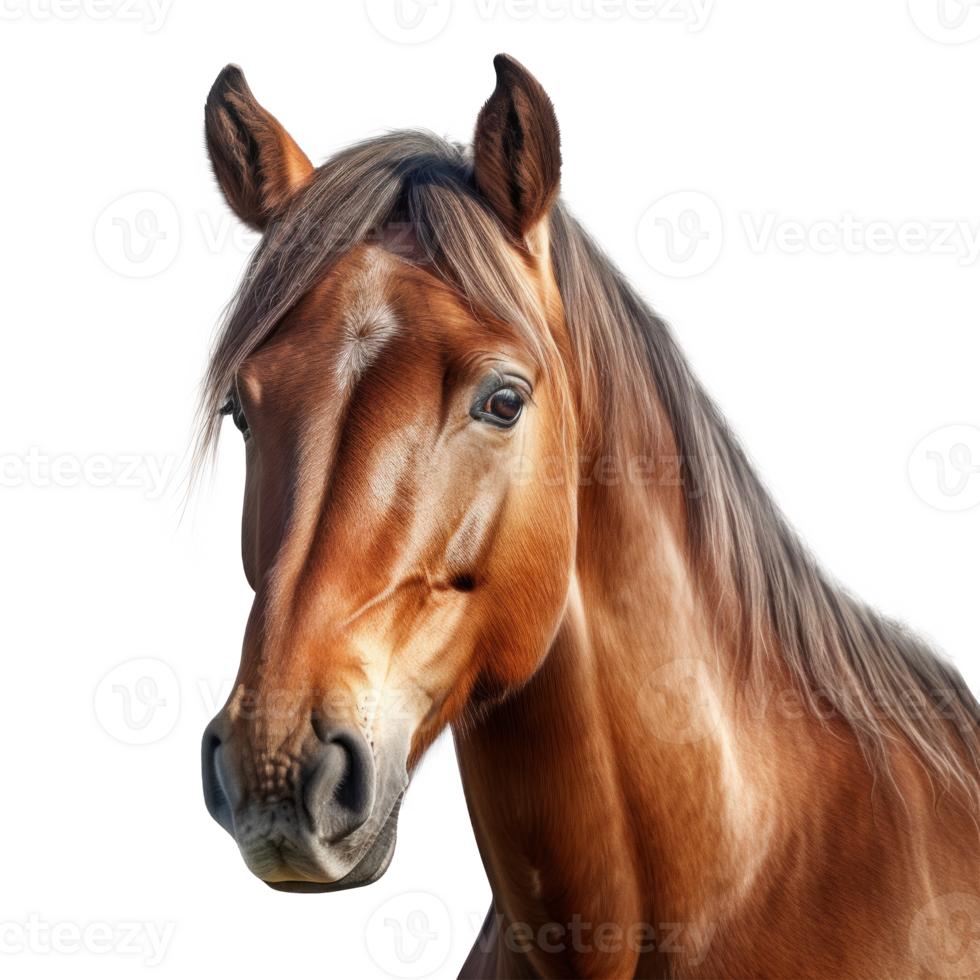 Horse portrait isolated. Illustration AI Generative png