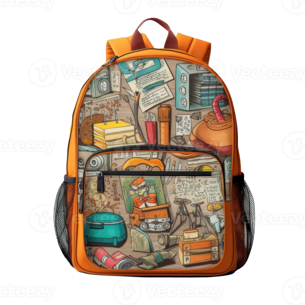 School backpack isolated. Illustration png