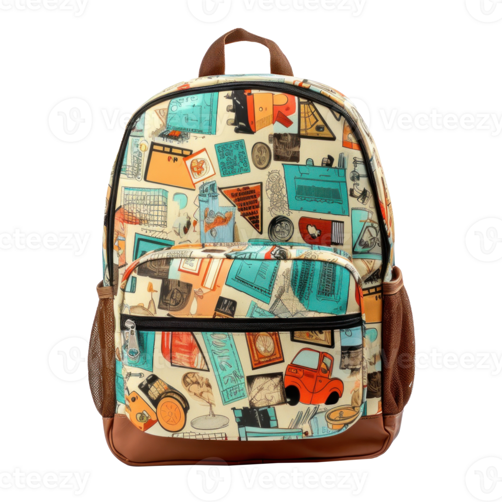 School backpack isolated. Illustration png