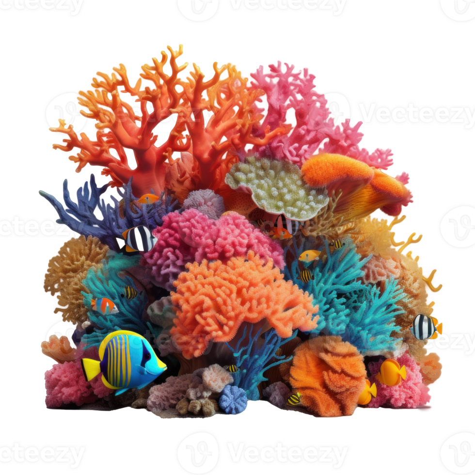 Coral reef isolated. Illustration AI Generative png