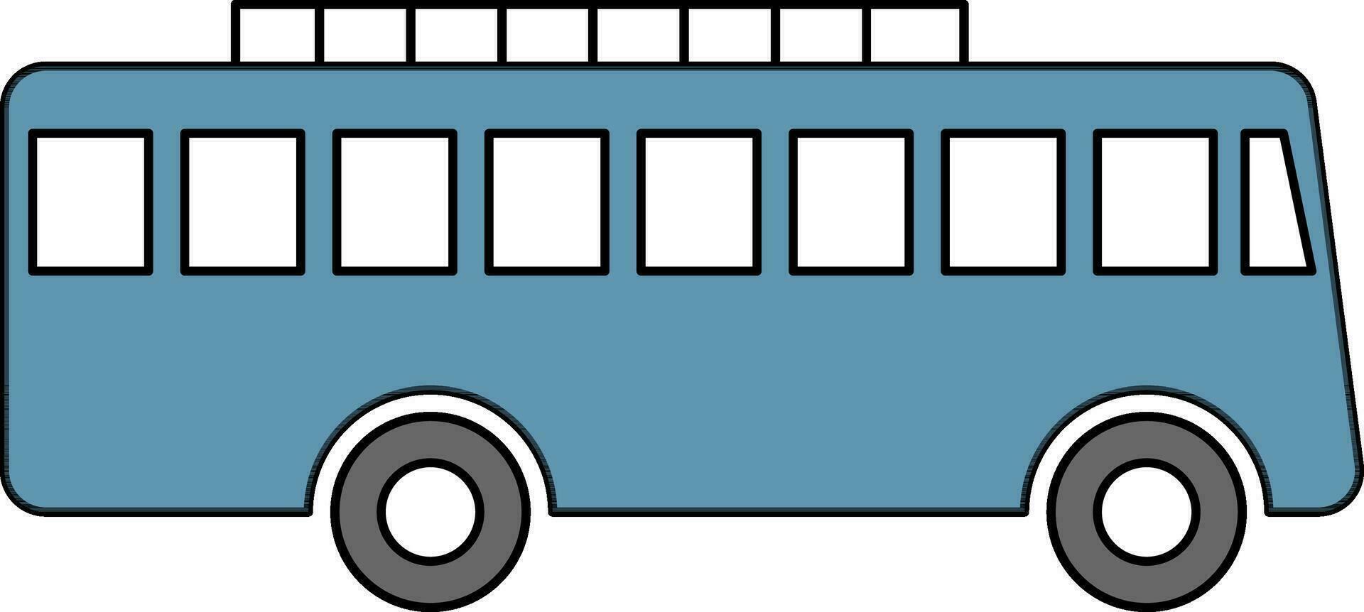 Left side view of a Bus. vector