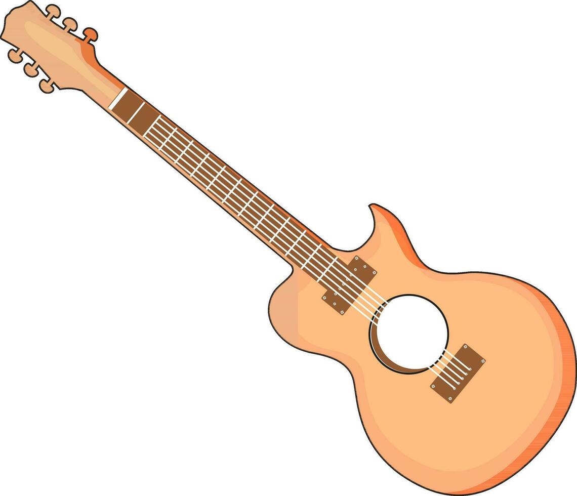 elegante acústico guitarra instrumento. vector