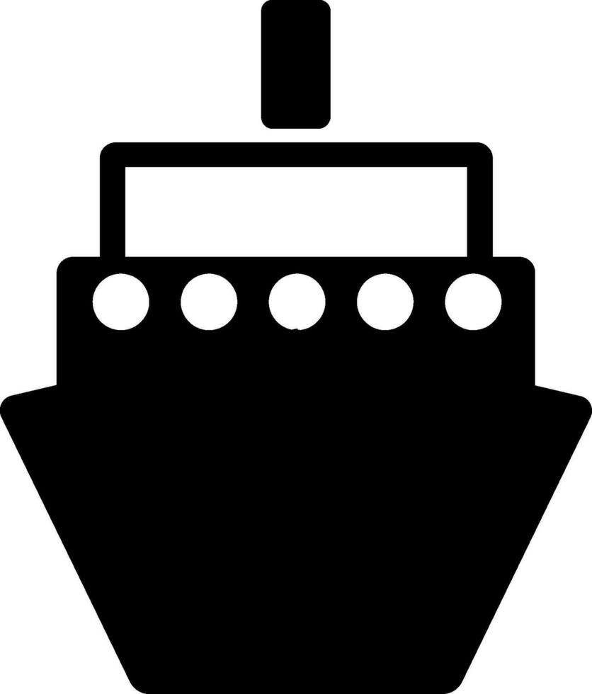 Flat black sign or symbol of a Ship. vector