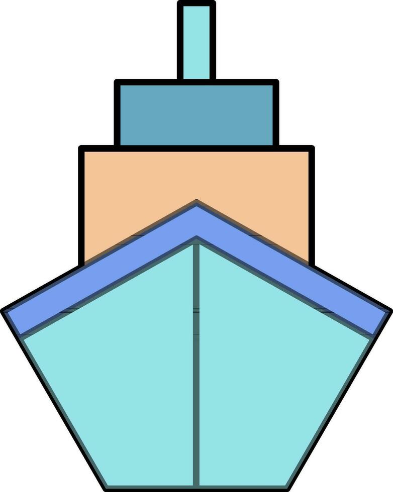 Front side view of a Ship. vector