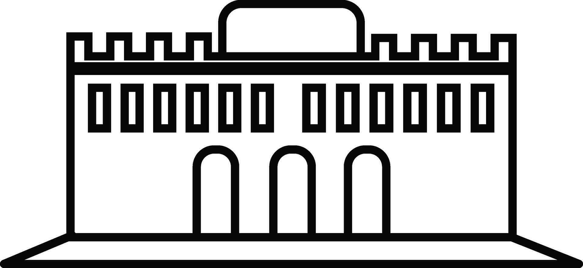 Flat style illustration of fort. vector