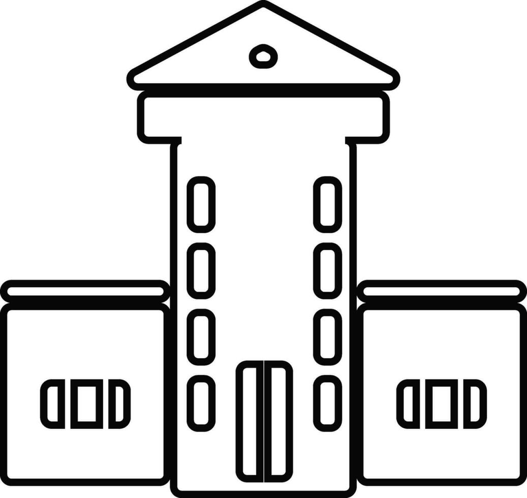 Building in black and white color. vector