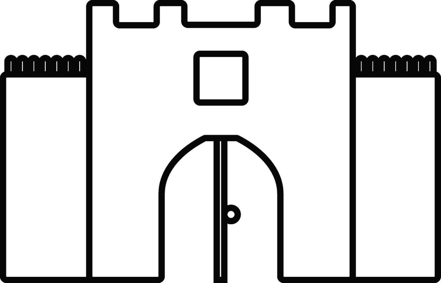 Flat style illustration of building. vector