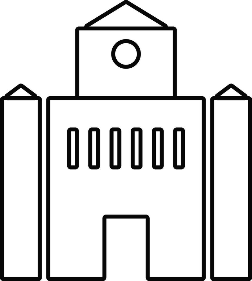 Black and white building. vector