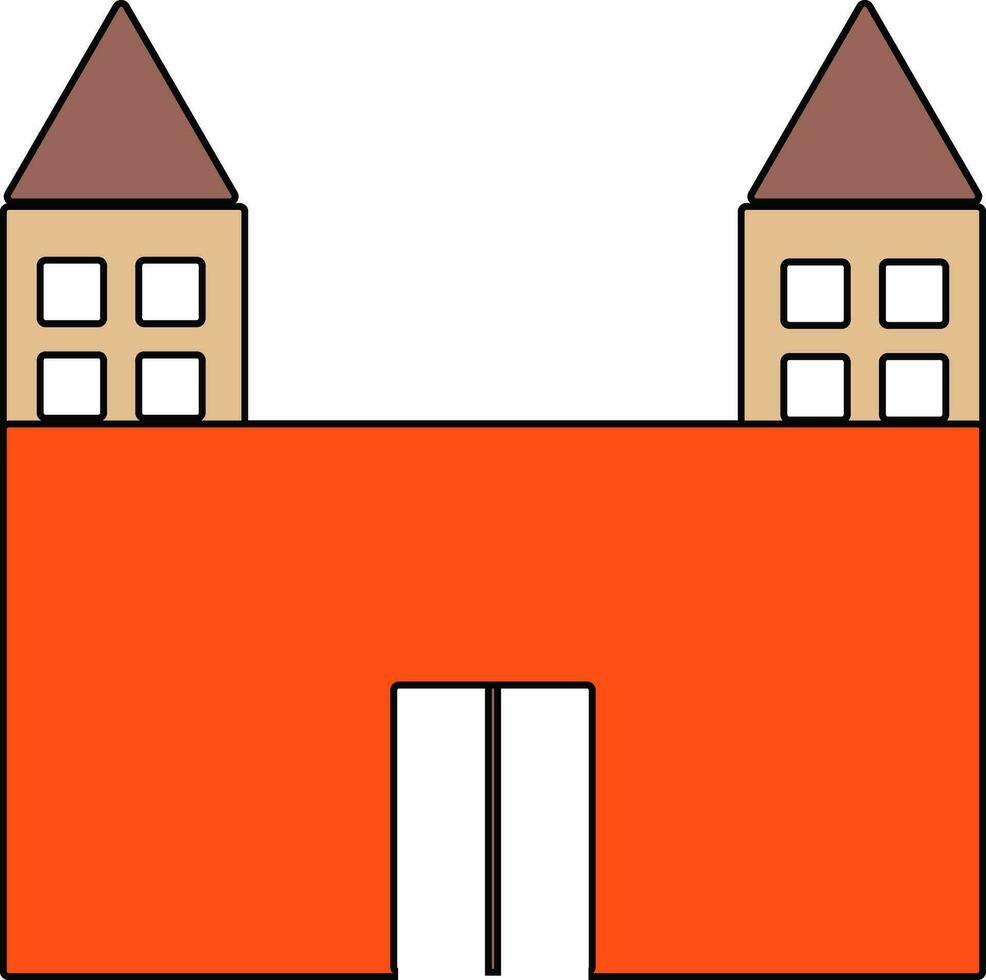 Flat style illustration of building. vector