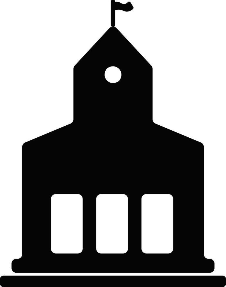 Black and white castle in flat style illustration. vector