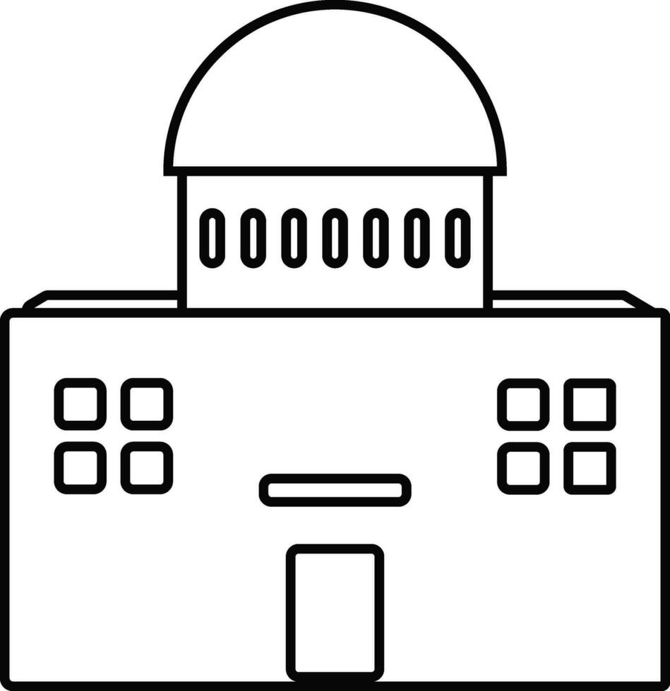 Building in black and white color. vector