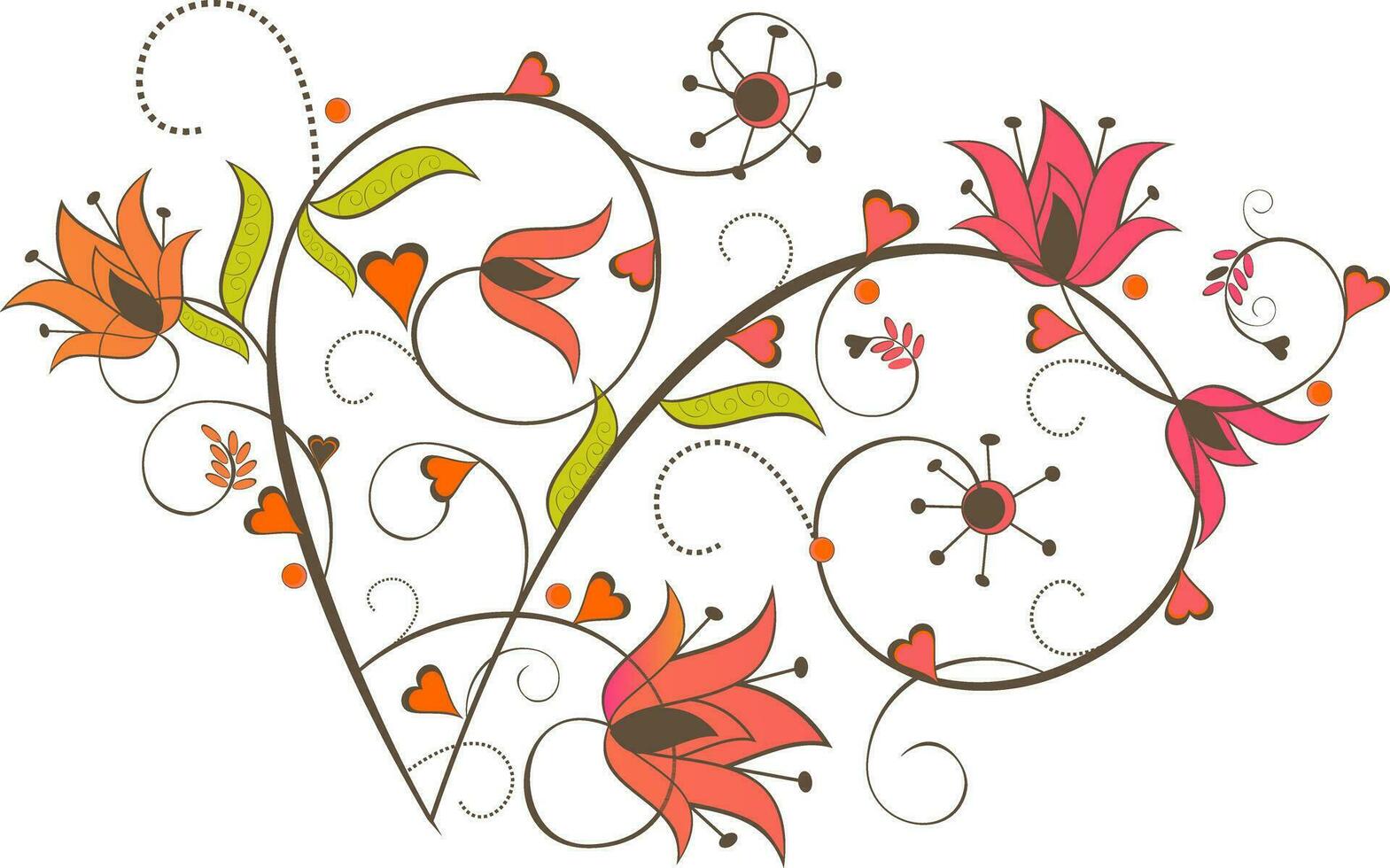 Illustration art with many flower and leaf. vector