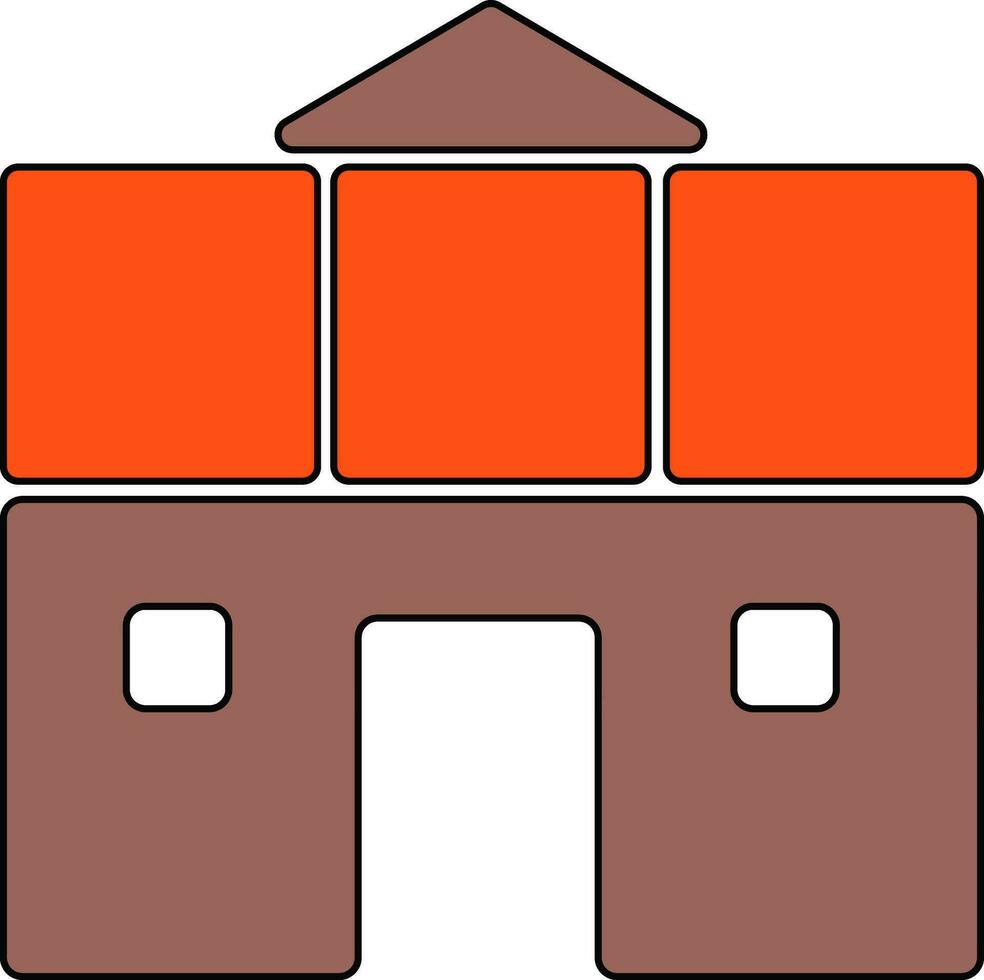 Flat style illustration of building. vector
