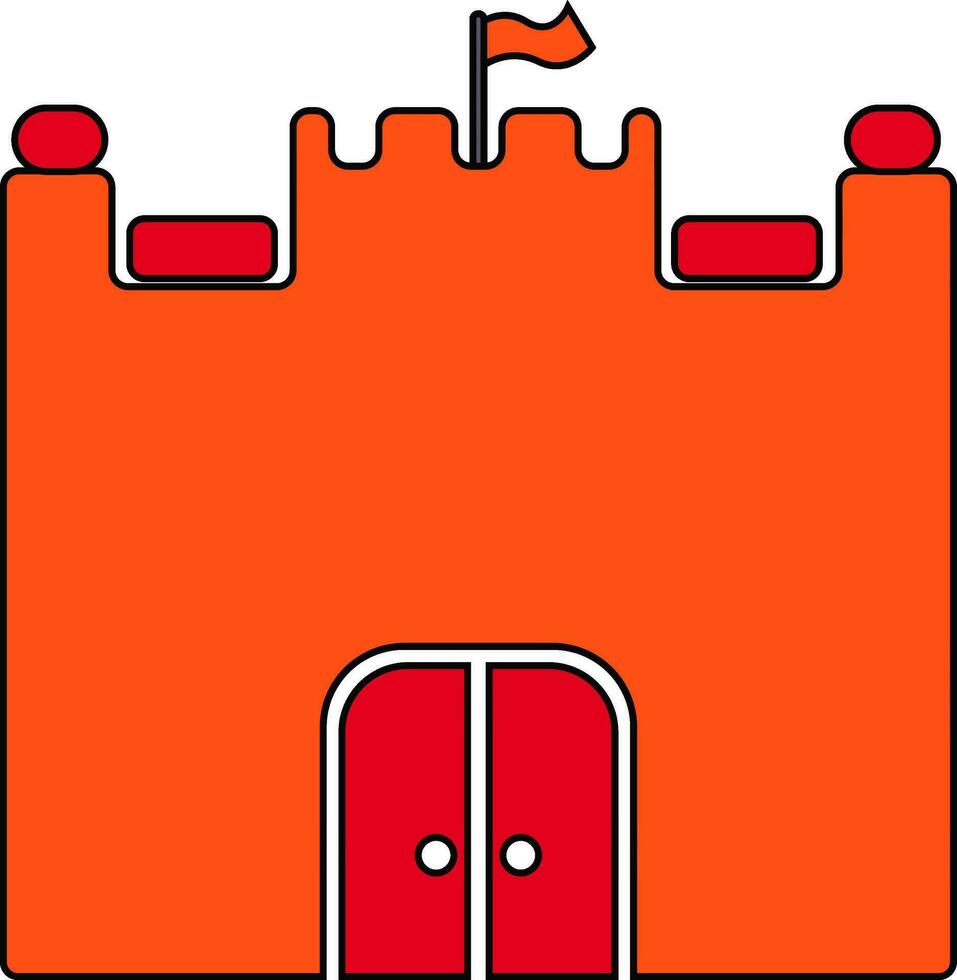 fuerte en rojo y naranja color. vector