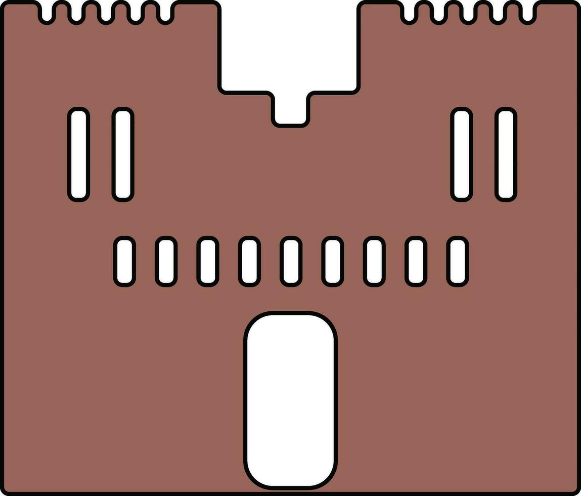 Building in brown and white color. vector