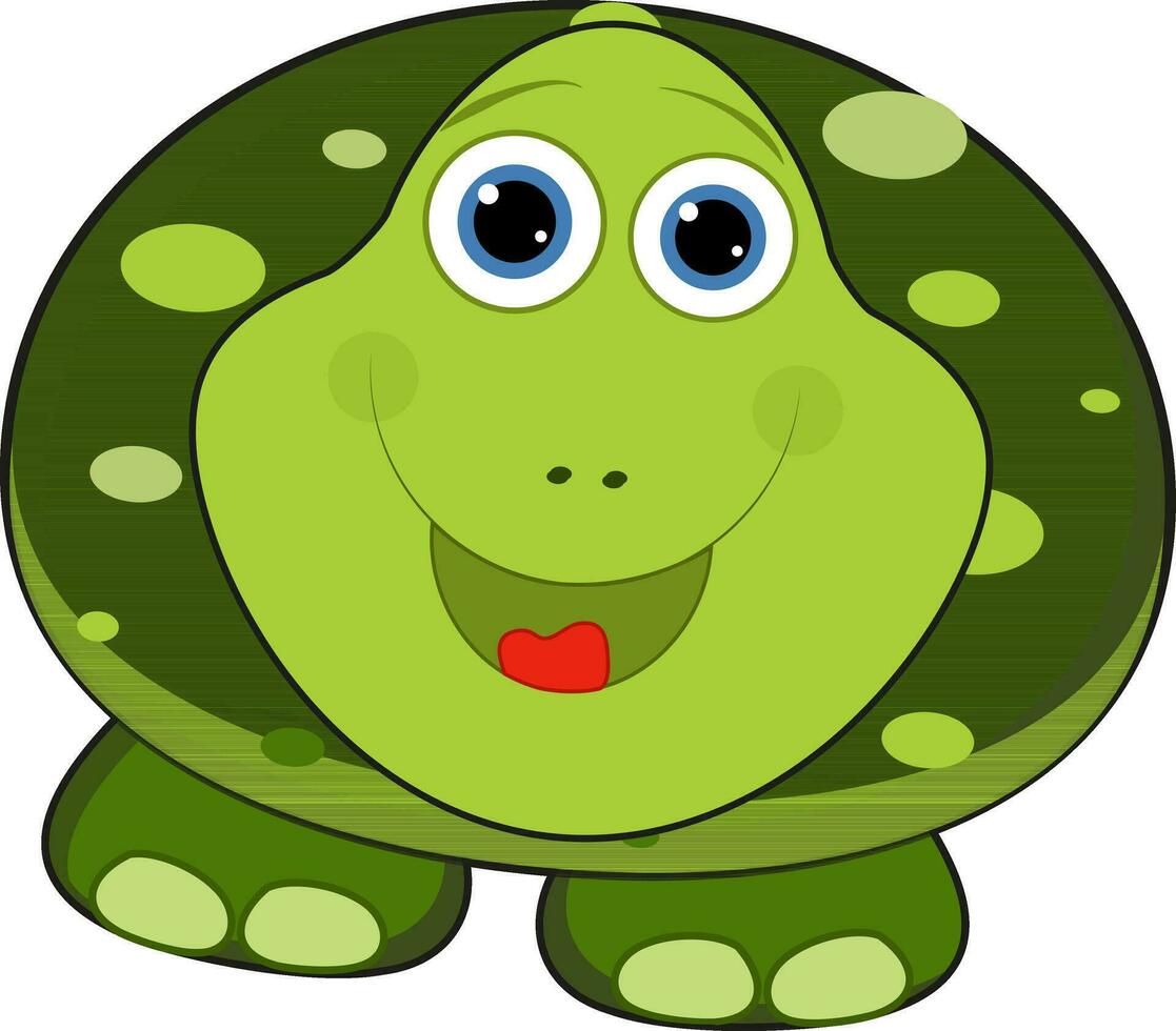 This is happy turtle cartoon art in flat design. vector