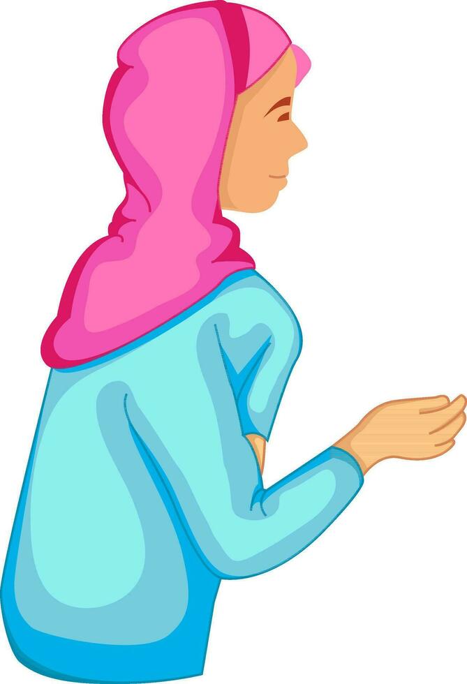 Illustration of religious Islamic woman. vector