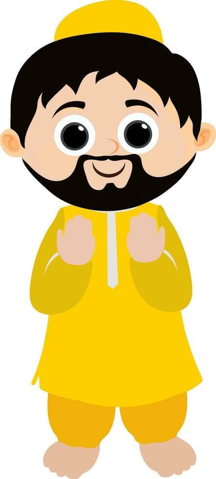 Illustration of praying muslim man. vector