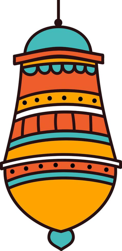 Flat illustration of colorful lantern. vector